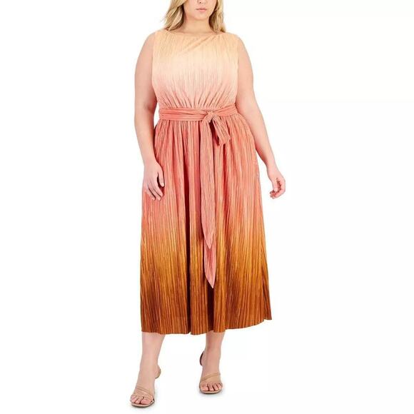 Anne Klein Women's Ombre Midi Polyester Dress, Multicolor Size 2X - Picture 1 of 2
